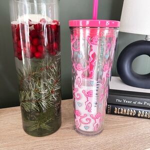 Roller Rabbit Pink Monkey Print Tumbler